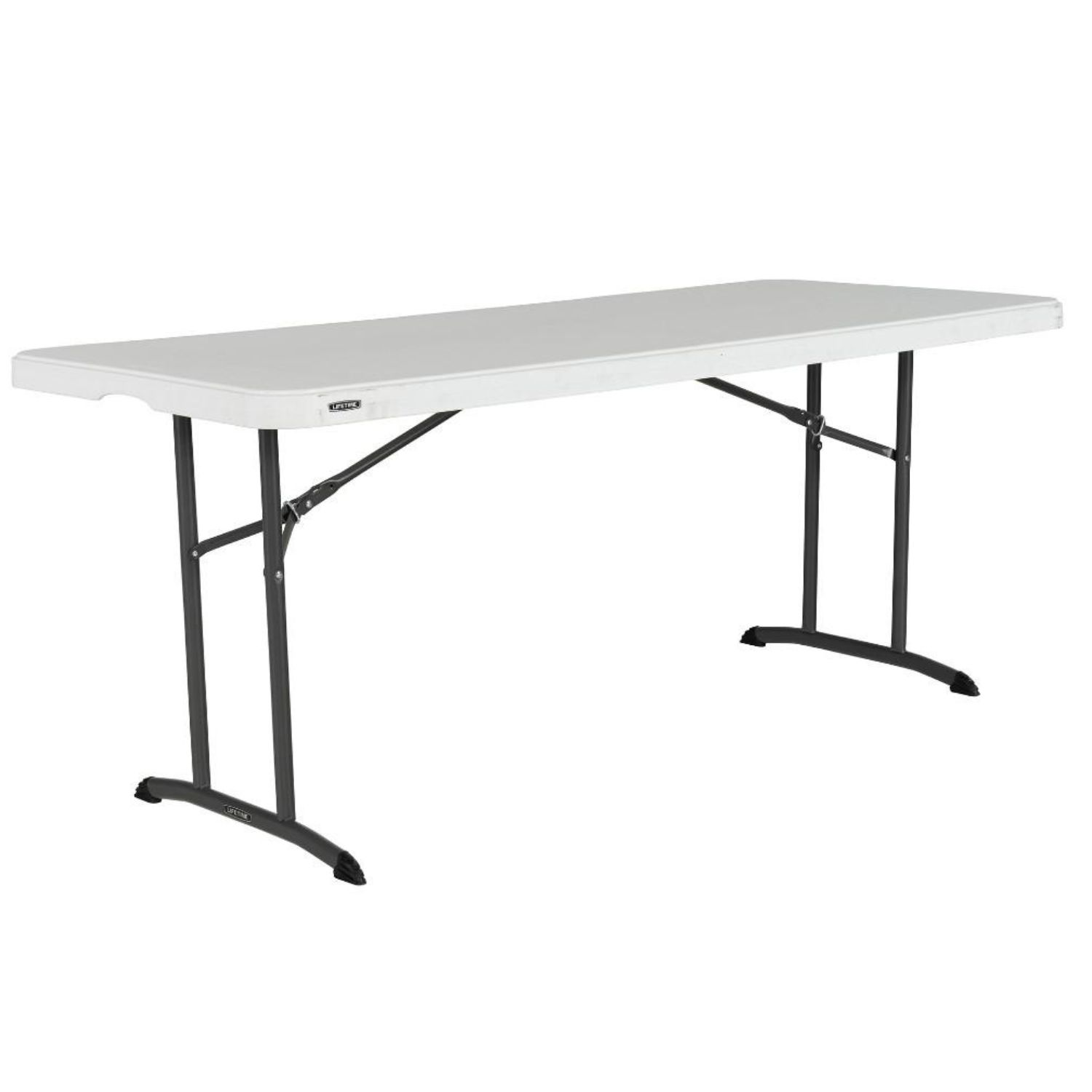 Table rectangulaire BLANCHE ou GRISE de 183cm avec pieds pliants