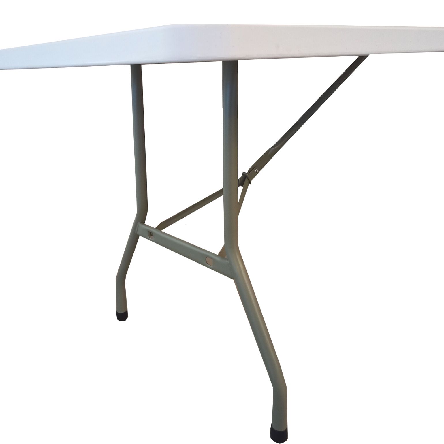 Table de 244 cm avec 10 chaises pliantes en PEHD blanc